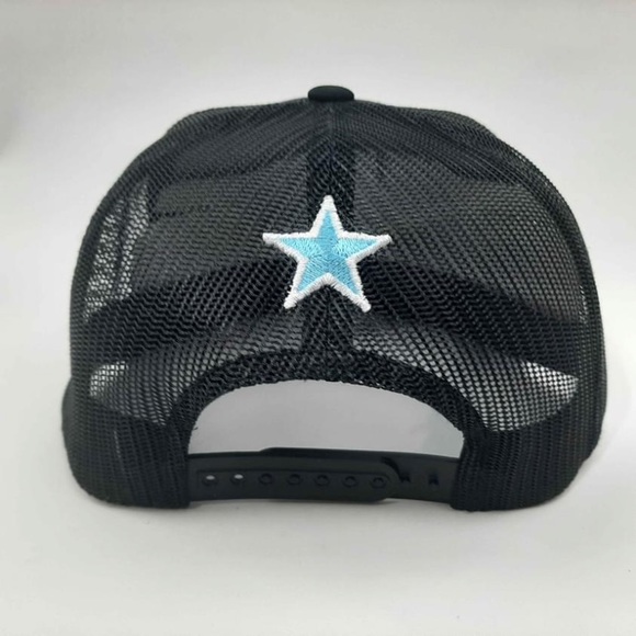 Cowboy Cartel Flat Bill Trucker Mesh Snapback Hat Cap Black Embroidered Classics - Picture 3 of 5